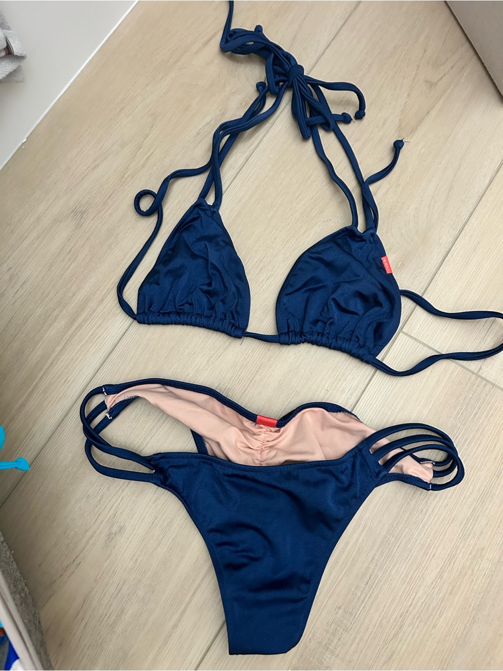 Dollhouse Navy Blue & Blush Two-Piece Bikini